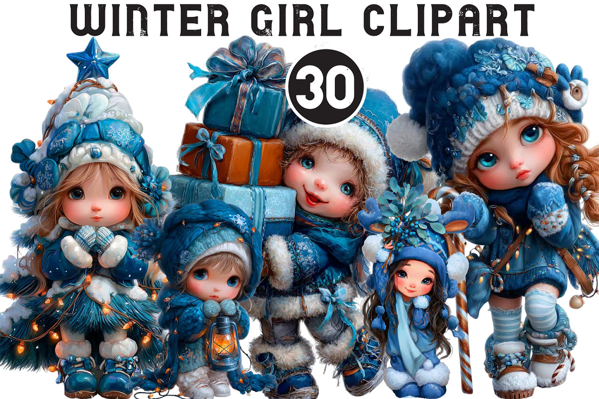 Winter Girl Clipart, an Illustration by Black Bird Studio (Photo 1 of 6)