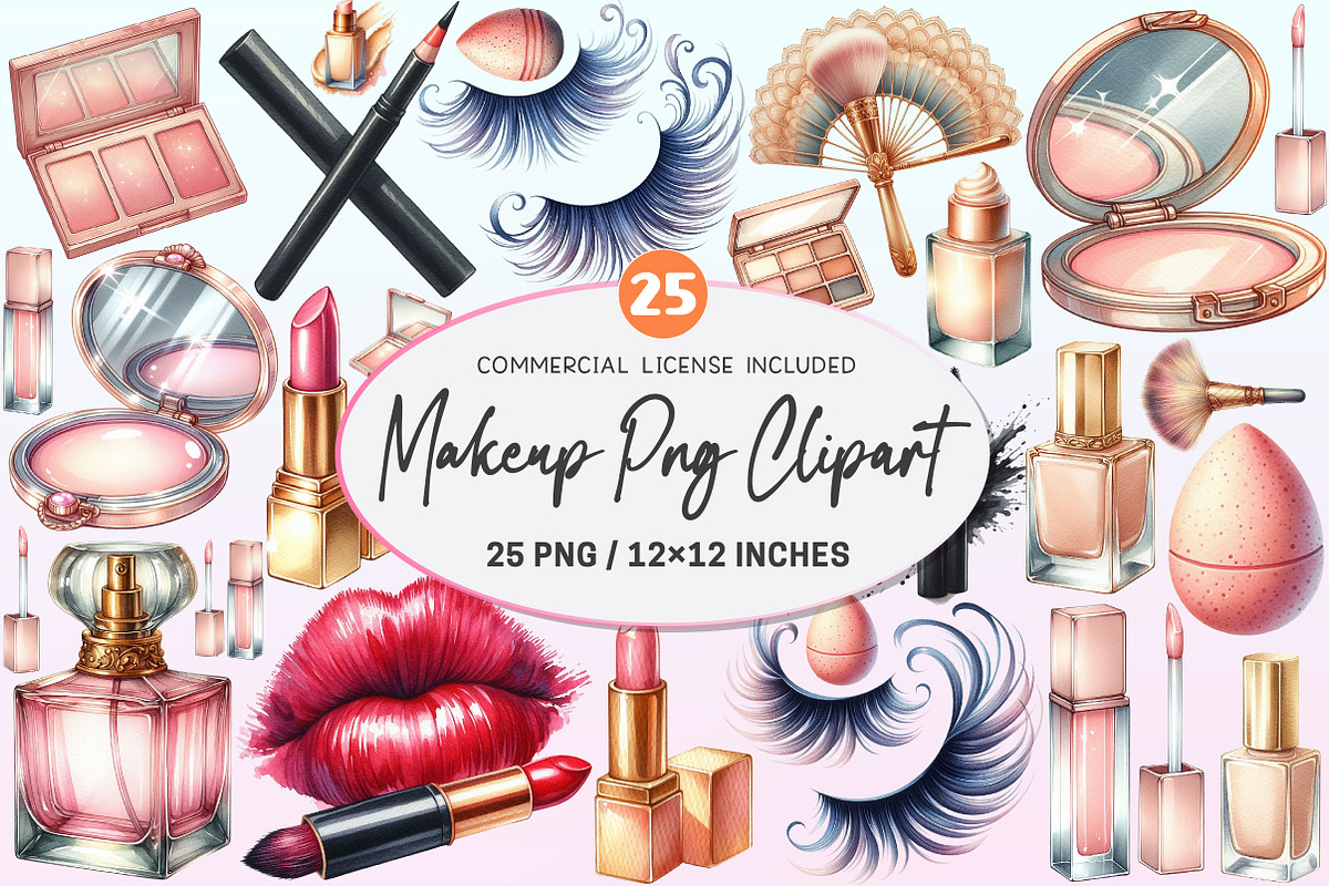 Watercolor Makeup Clipart, a Graphic by CitraGraphics (Photo 1 of 4)