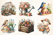 Gardening Grandma with Flowers, an Illustration by DreamArtGraphic (Thumbnail 3 of 4)