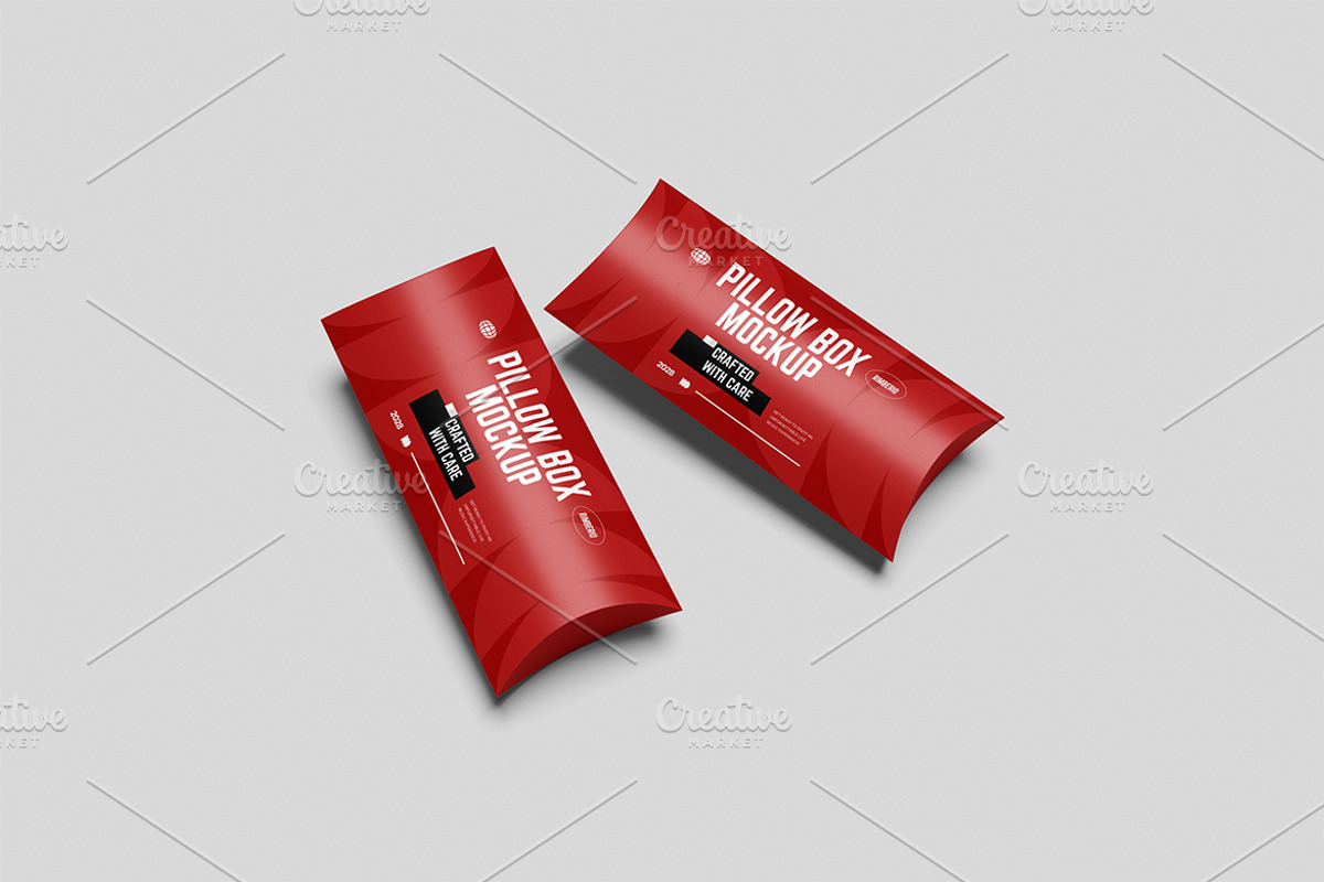 Pillow Box Packaging Mockup, an Advertising Mockup by Gatamotion (Photo 4 of 5)