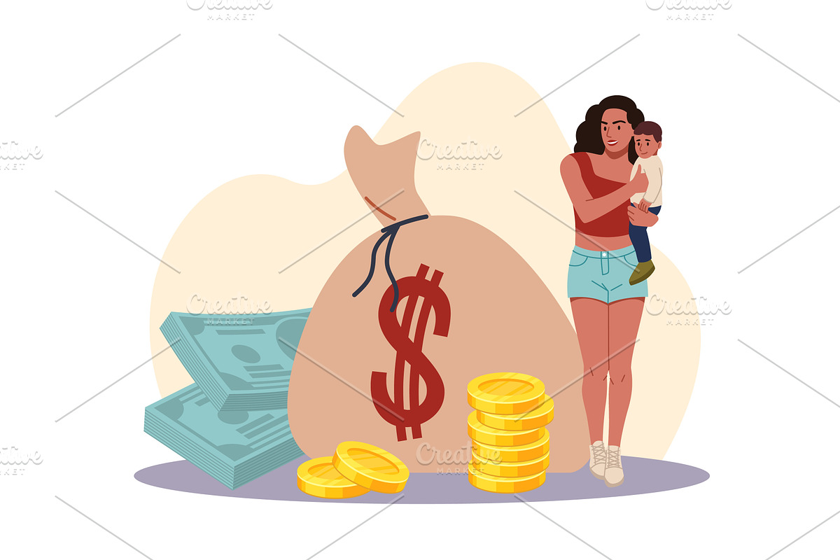 Social benefits. Life insurance, a Finance Illustration by YummyBuum