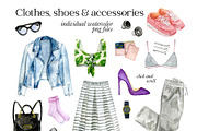 Watercolor fashion outfit creator, an Object Illustration by alenaganzhela (Thumbnail 3 of 12)