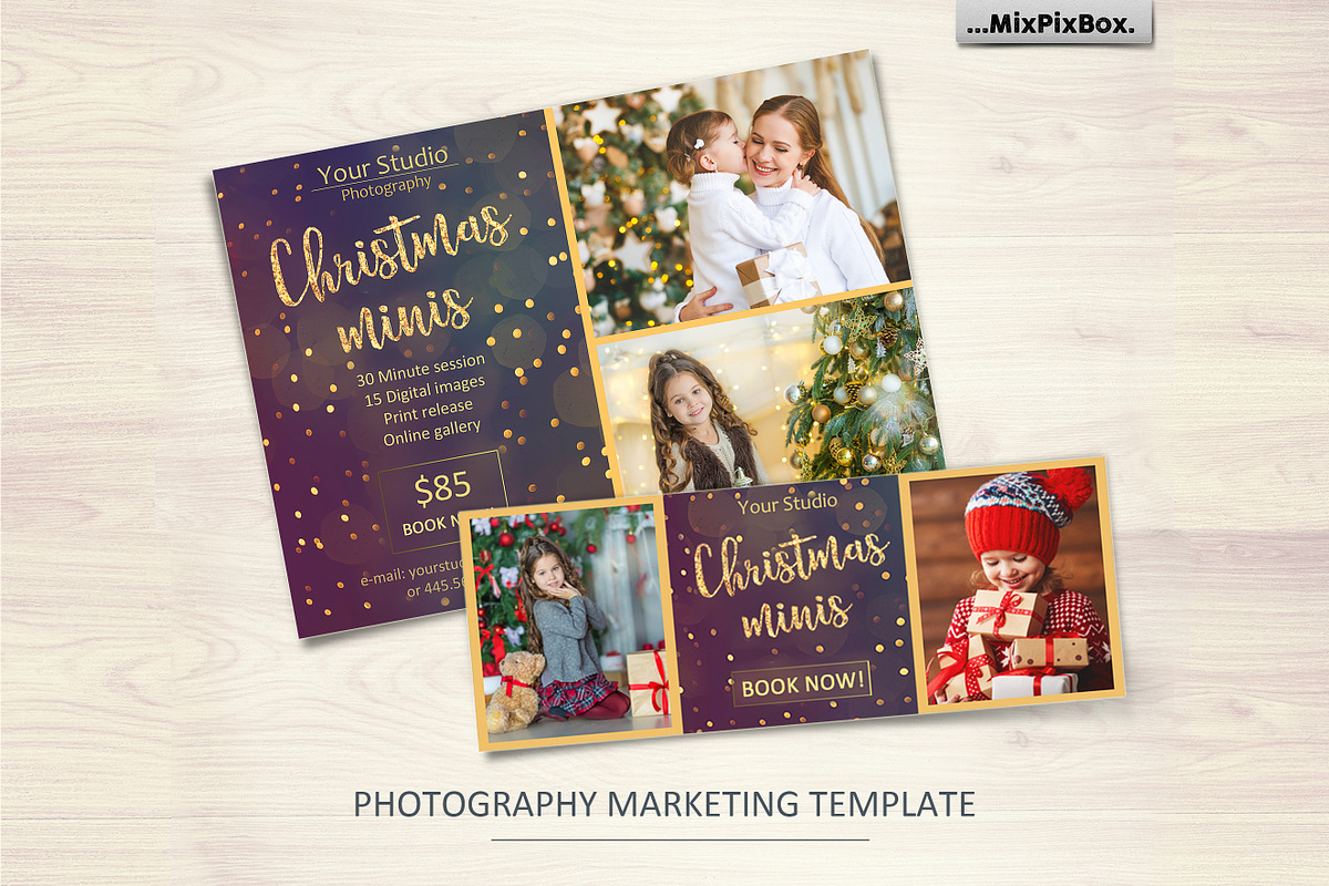 Christmas Mini Session Template, a Flyer Template by MixPixBox (Photo 1 of 4)