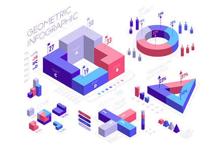 Geometric infographic elements, an Illustration by Bezvershenko