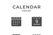 Set icons of calendar, a Solid Icon by motorama (Thumbnail 1 of 2)