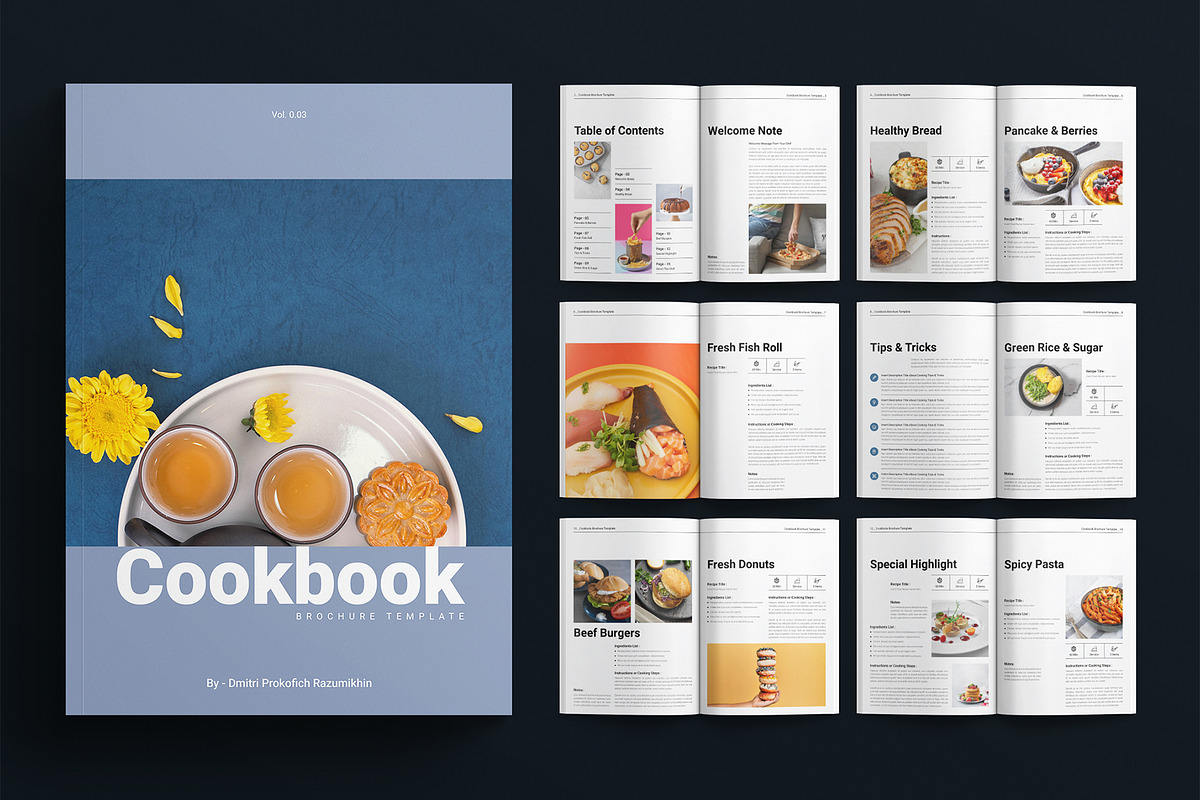 Cookbook Brochure Template, a Brochure Template by E-Type (Photo 1 of 7)
