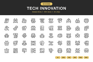 Tech Innovation Icons, an Icon by Spacepixel Creative