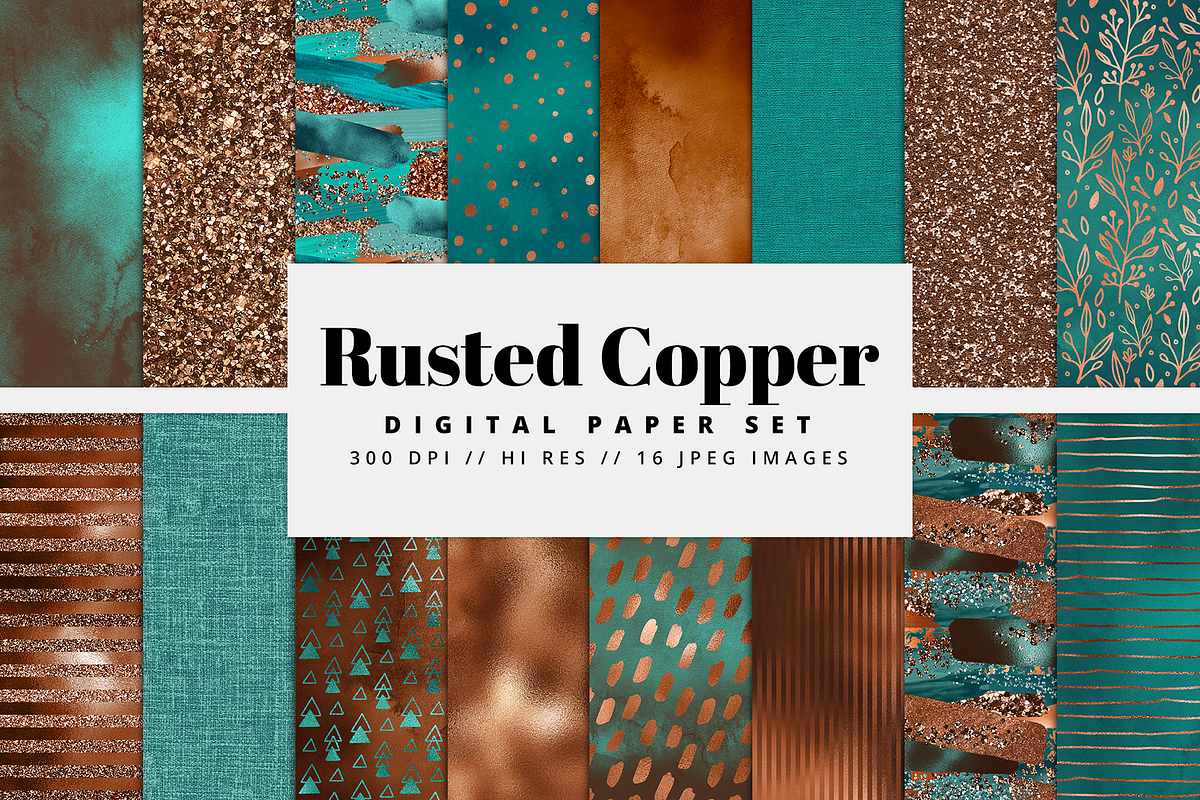 Rusted Copper Digital Paper, a Pattern Graphic by Brandi Lea Designs (Photo 1 of 5)