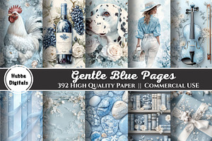 392 Gentle Blue Pages, an Illustration by HubbaDigitals