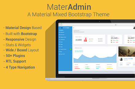 MaterAdmin - Material Bootstrap App, a Bootstrap Template by Optimistic Designs