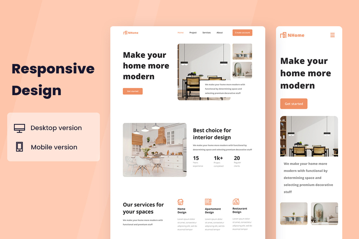 Interior Design Web Design, a Wireframe Template by INSPR STD (Photo 3 of 6)