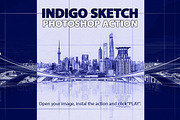 Indigo Sketch Photoshop Action