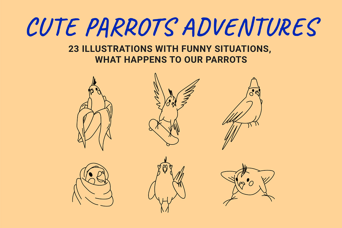 23 Funny parrots vector illustration, an Animal Illustration by Yanakicc (Photo 2 of 9)