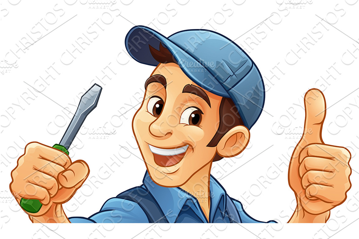 Electrician Handyman Screwdriver, a Person Illustration by Christos Georghiou