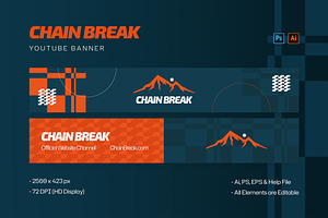 Chain Break - Youtube Banner, a Social Media Template by StreaksideStd