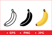 Stylized Banana Vector Graphic, a Solid Icon by Artonix (Thumbnail 1 of 2)