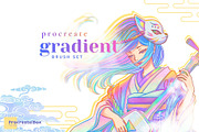 Procreate Gradient Rainbow Brush Set, a Brush Add-On by ProcreateiBox (Thumbnail 1 of 7)
