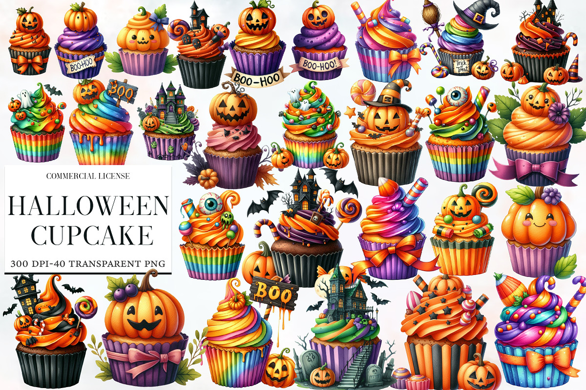 Halloween Cupcake Clipart, an Illustration by Designworld (Photo 1 of 6)