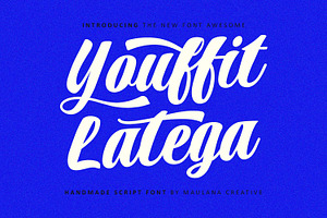 Latega Youffit Handmade Script Font, a Script Font by Maulana Creative