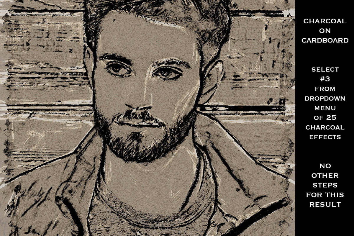25 Master Class Charcoal Effects PSE, an Action Add-On by Pencil Pixels (Photo 3 of 17)