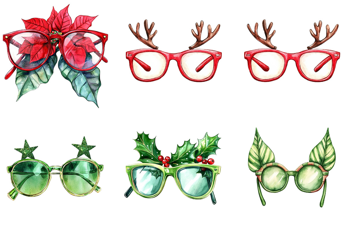 Winter Glasses Christmas Clipart, an Illustration by DreamArtGraphic (Photo 5 of 5)