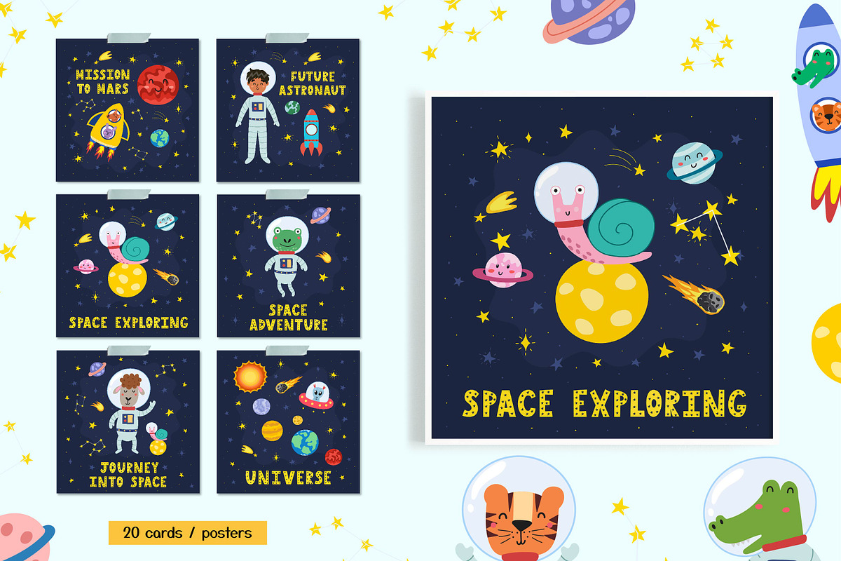 Cute Space Collection, an Animal Illustration by Gulnara Sabirova (Photo 18 of 23)