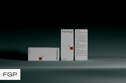 Minimalistic cosmetic box mockups, a Packaging Mockup by fgp.mockup