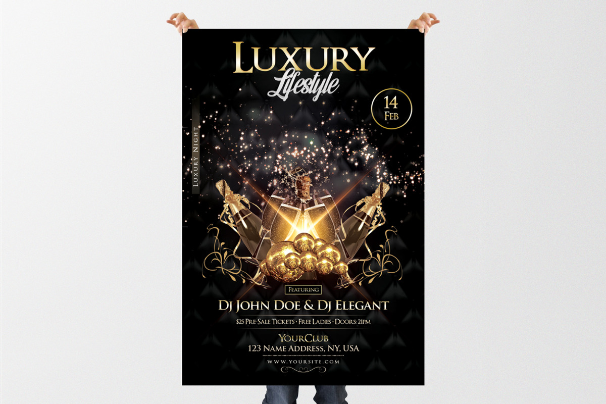 Deluxe Night - Luxury Elegant Flyer, a Flyer Template by PixelsDesign