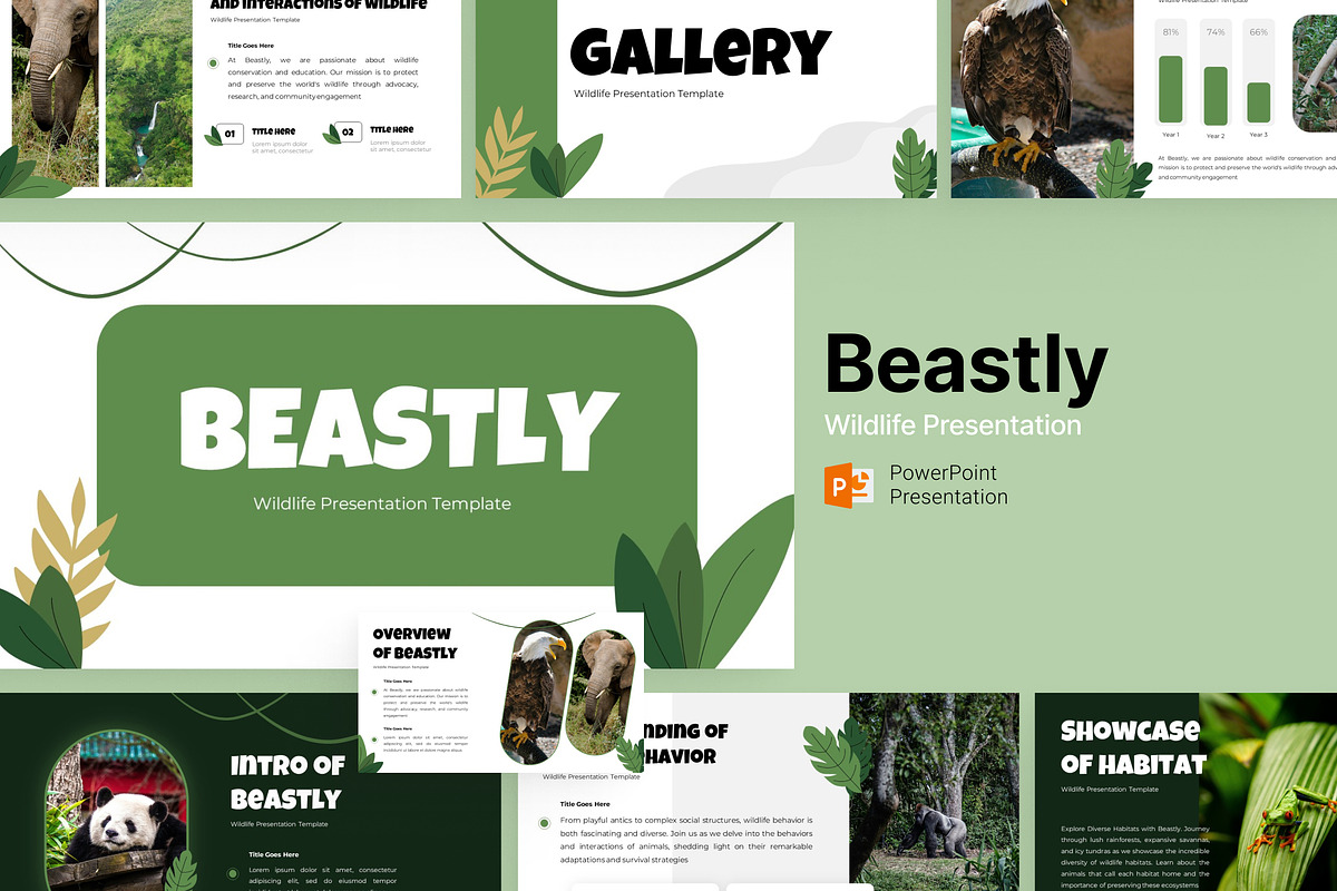 Wildlife Powerpoint Template, a Presentation Template by Eklip Studio (Photo 1 of 5)
