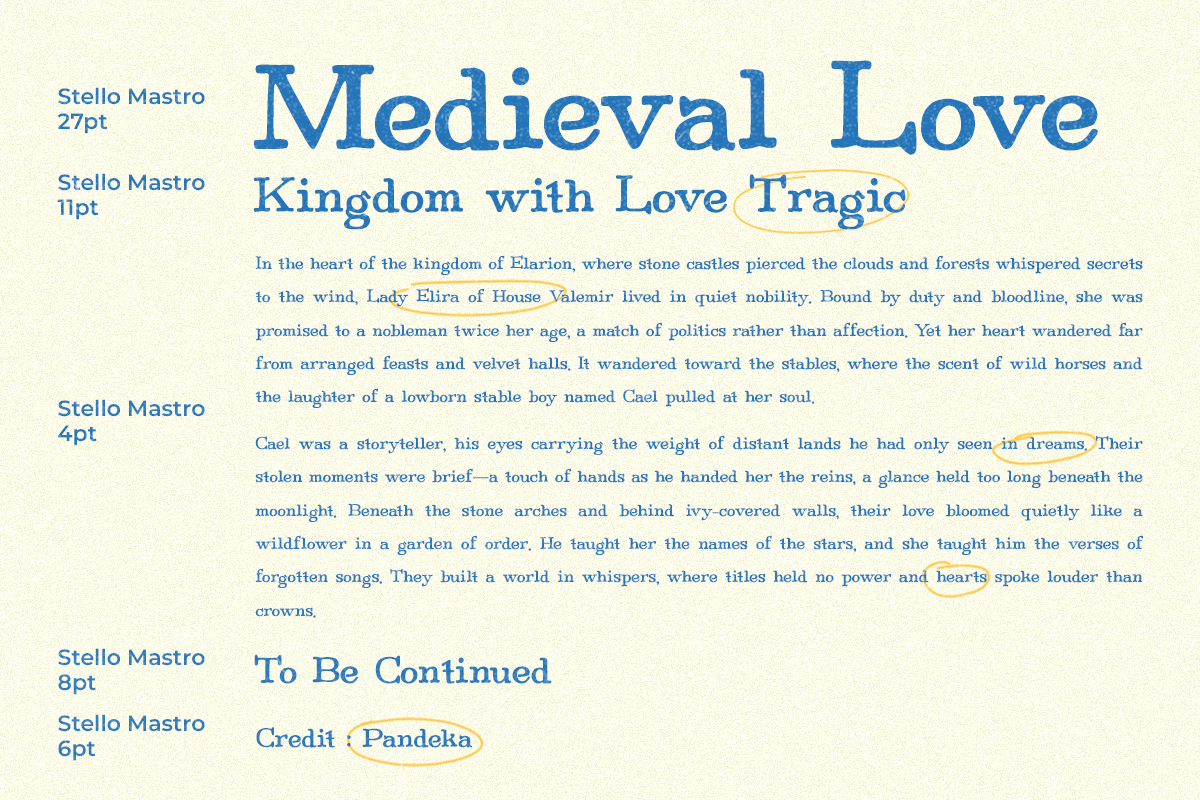 Stello Mastro - Handdrawn Serif, a Serif Font by Pandeka Studio (Photo 4 of 9)