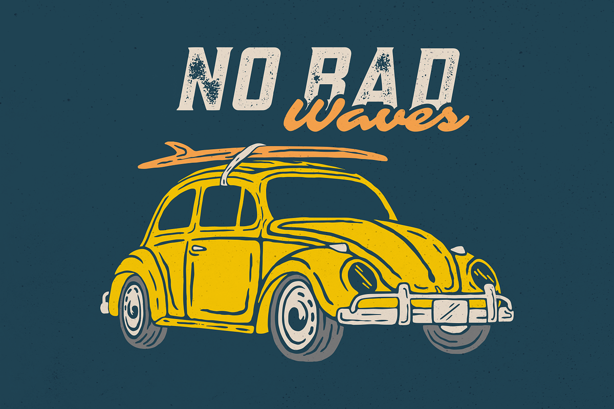 No Bad Waves, a Transportation Illustration by Mangustudio (Photo 1 of 3)