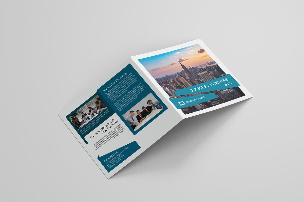 Corporate Square Bifold Brochure, a Brochure Template by retrographix (Photo 1 of 5)