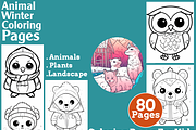 Animal Winter Coloring Pages For Kid, an Animal Illustration by martinblan (Thumbnail 1 of 4)