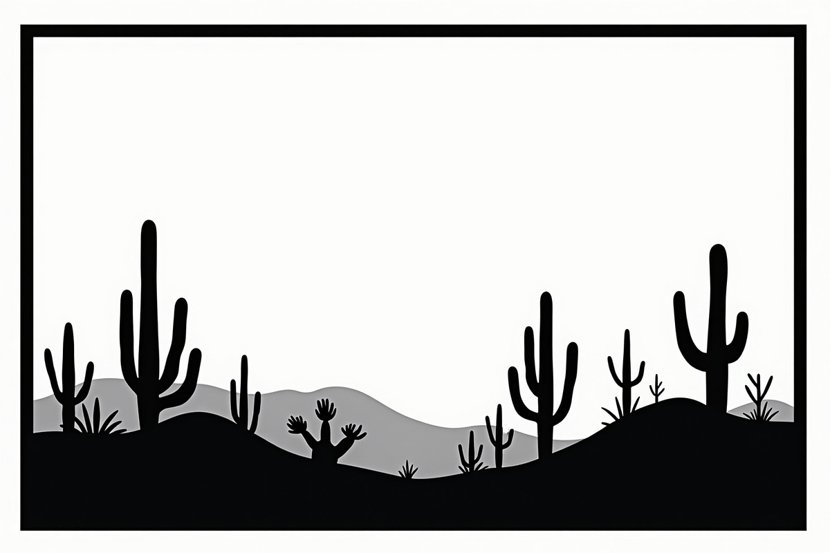 Southwestern Cactus Mountain Vector, an Illustration by hafijul (Photo 3 of 15)