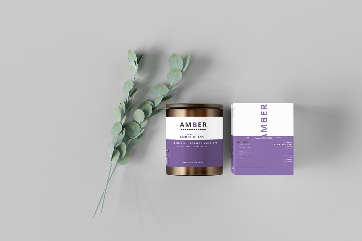 Wooden Lid Amber Glass Jar Mockups, a Cups & Container Mockup by pmvch (Photo 14 of 15)