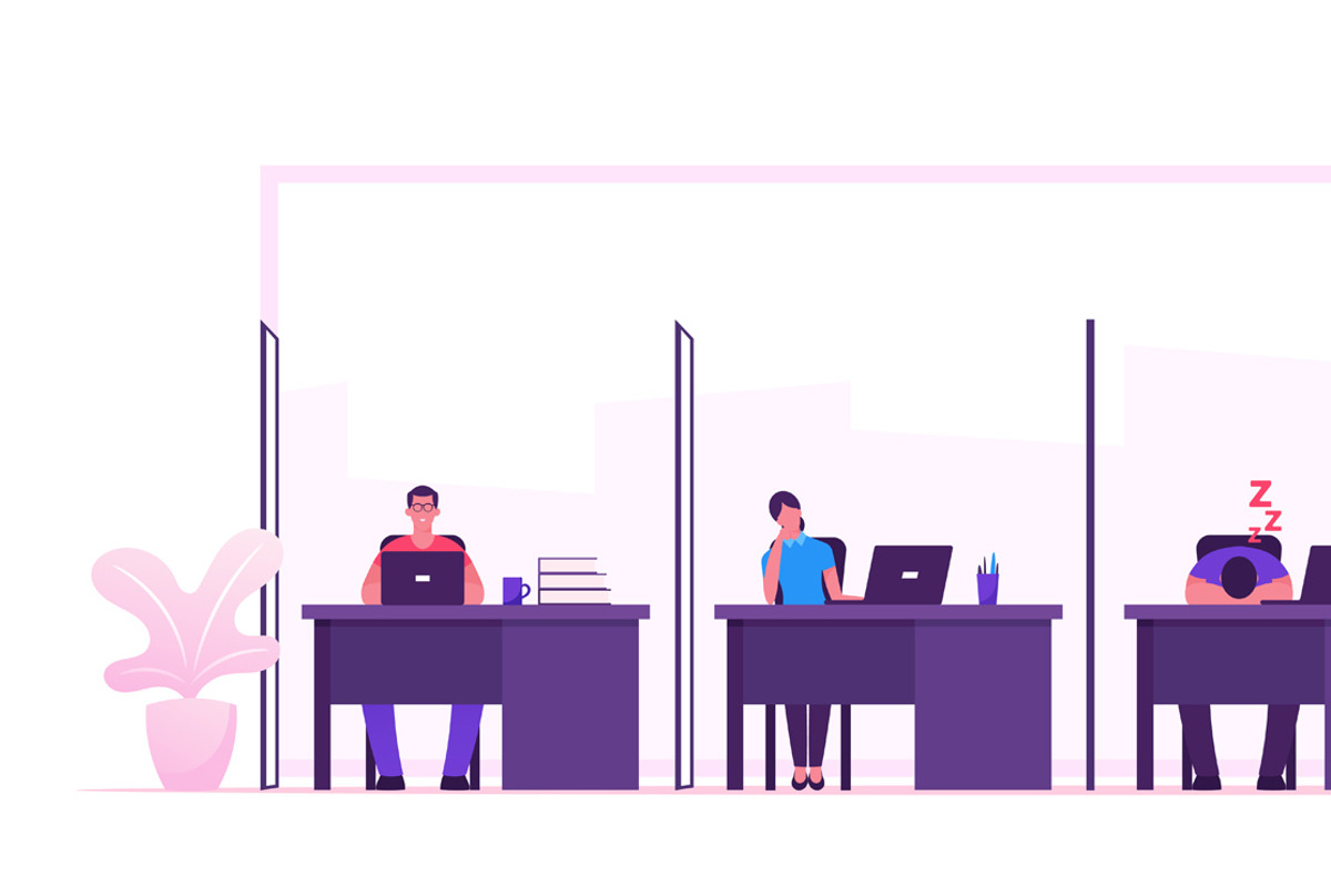 Male and Female Businesspeople, a Person Illustration by Double Bubble