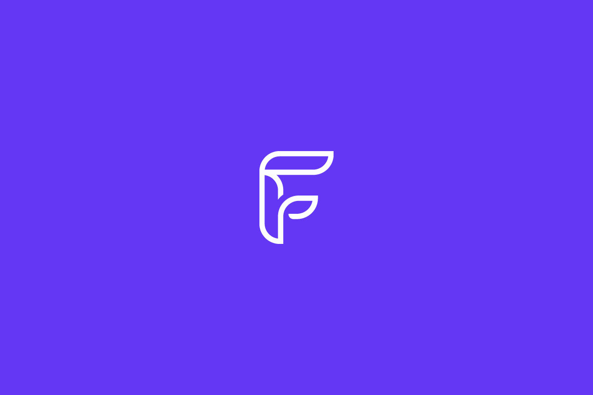 F Letter Logo with Leaf Minimal Design preview 3