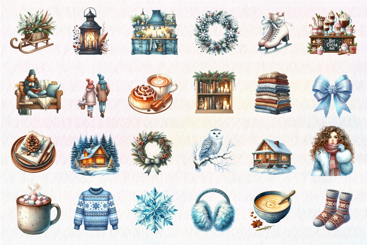 Cozy Winter Clipart, an Illustration by CreationArt (Photo 3 of 5)