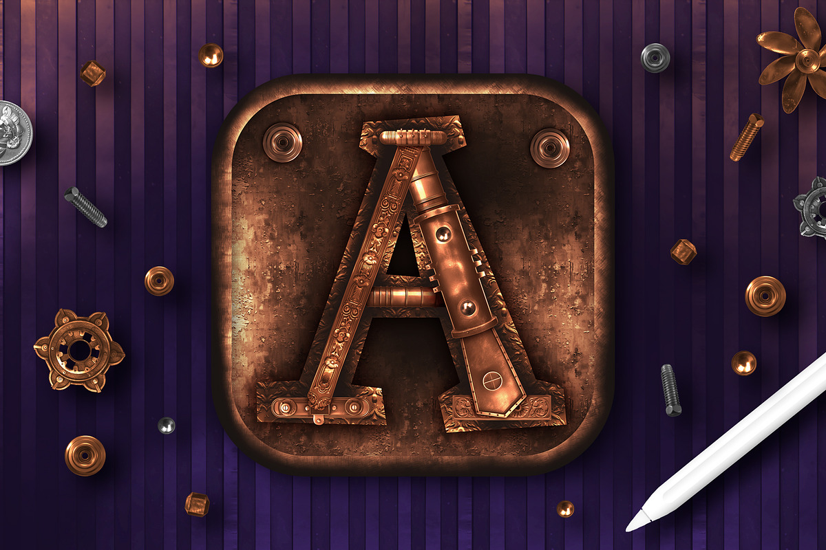 Steampunk brushes for Procreate, a Brush Add-On by seamless team (Photo 8 of 9)