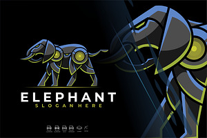 Mecha Robot Elephant Logo Template