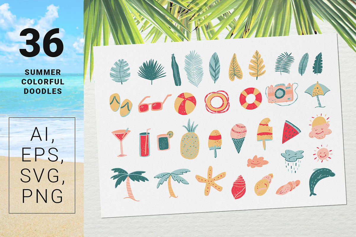 Beach Vibes - Summer design kit, an Object Graphic by Gray Cat Graphics (Photo 12 of 14)