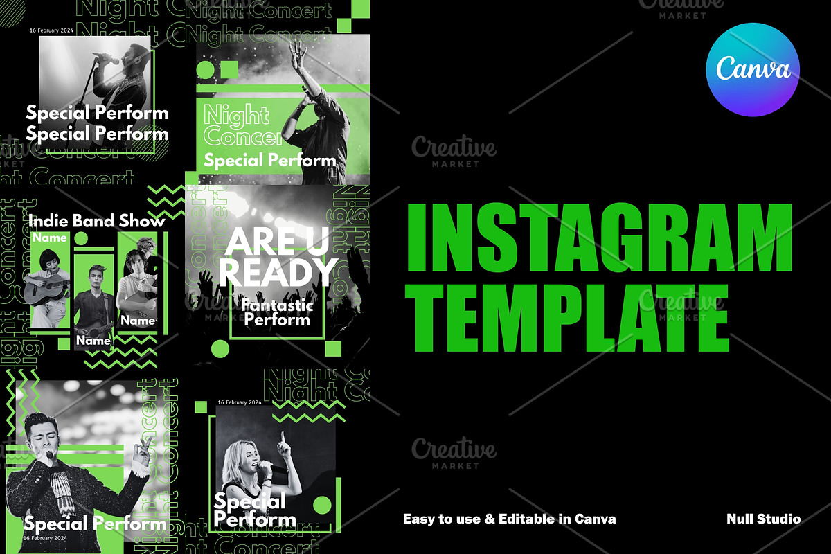 Music Instagram Template - Canva, a Social Media Template by Null Stuido (Photo 1 of 3)