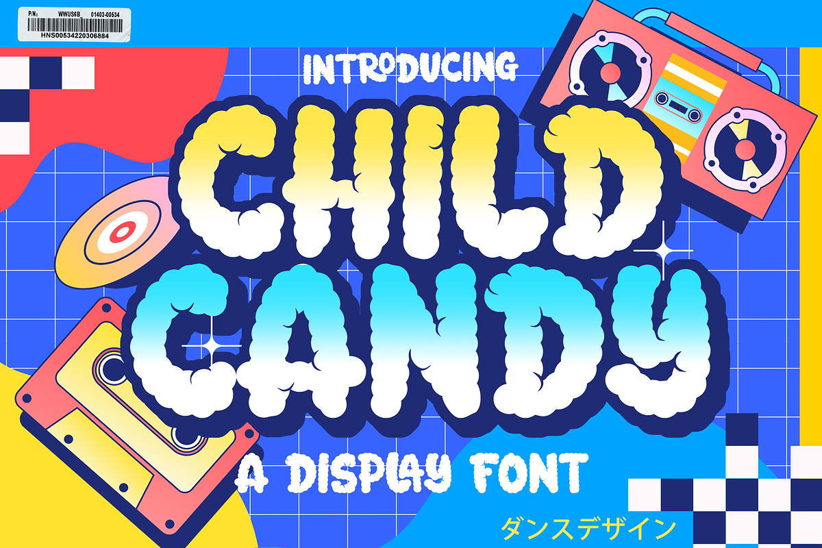 Child Candy CityPop Display Font, a Handwritten Font by dansdesign (Photo 1 of 6)
