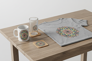 Boho Mandala Floral Art, an Illustration by Gfx_Store