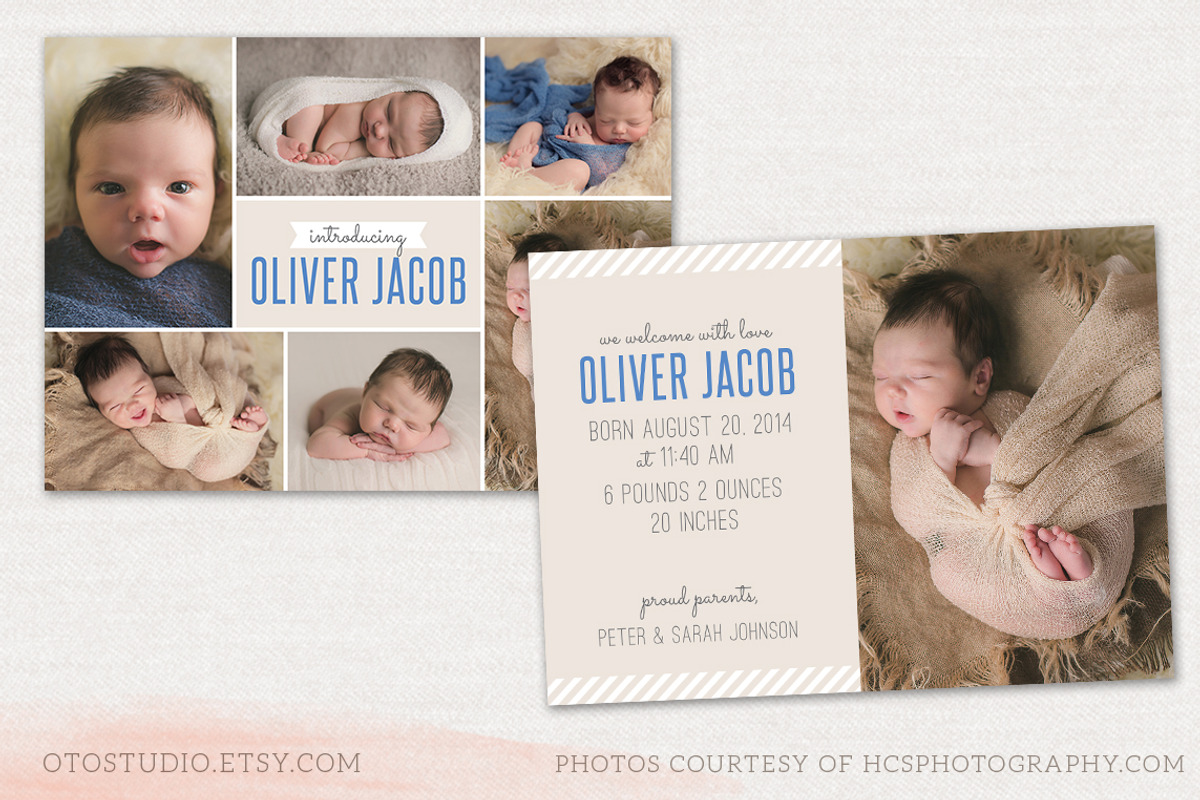 Birth Announcement Template CB009, a Card Template by OtoStudio