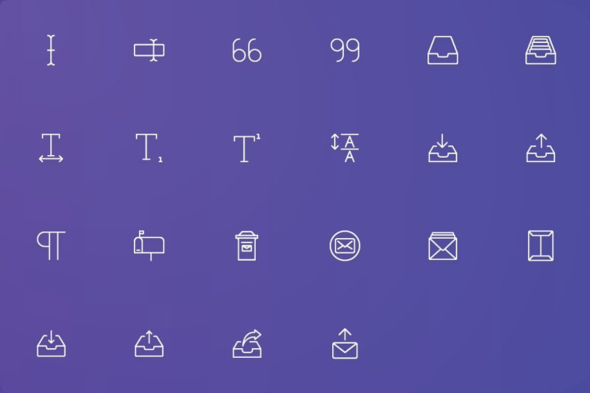 Text and Email Thin Line Icons, an Outline Icon by FlatLineIcons (Photo 4 of 4)
