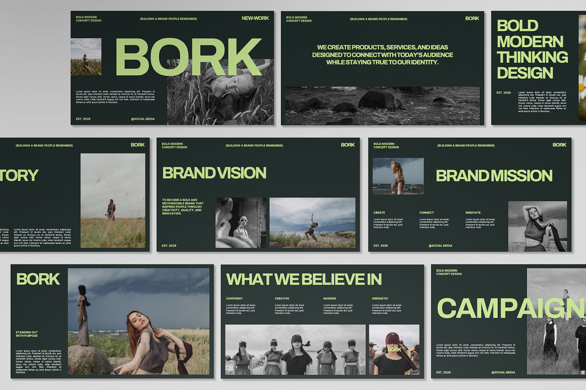 BORK Bold Brand Powerpoint Template, a Presentation Template by Portocraft (Photo 1 of 7)
