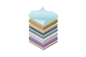 Layered orthopedic mattress icon, a Technology Illustration by the8monkey