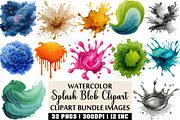 Watercolor Splash Blob Clipart, an Illustration by Craft Nest (Thumbnail 1 of 4)