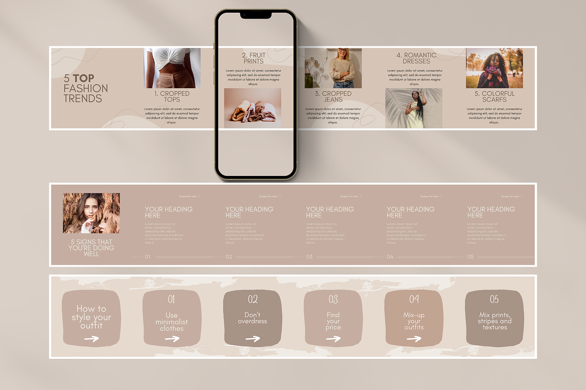 Beige Instagram Carousel Bundle, a Social Media Template by SunshineStudioBoutique (Photo 3 of 9)